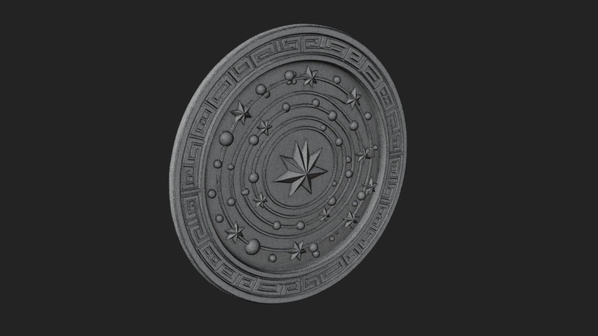 Star Orbit Disc Plaque Design 1 3D Print Model 3D Model