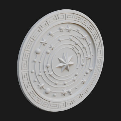 Star Orbit Disc Plaque Design 1 3D Print Model