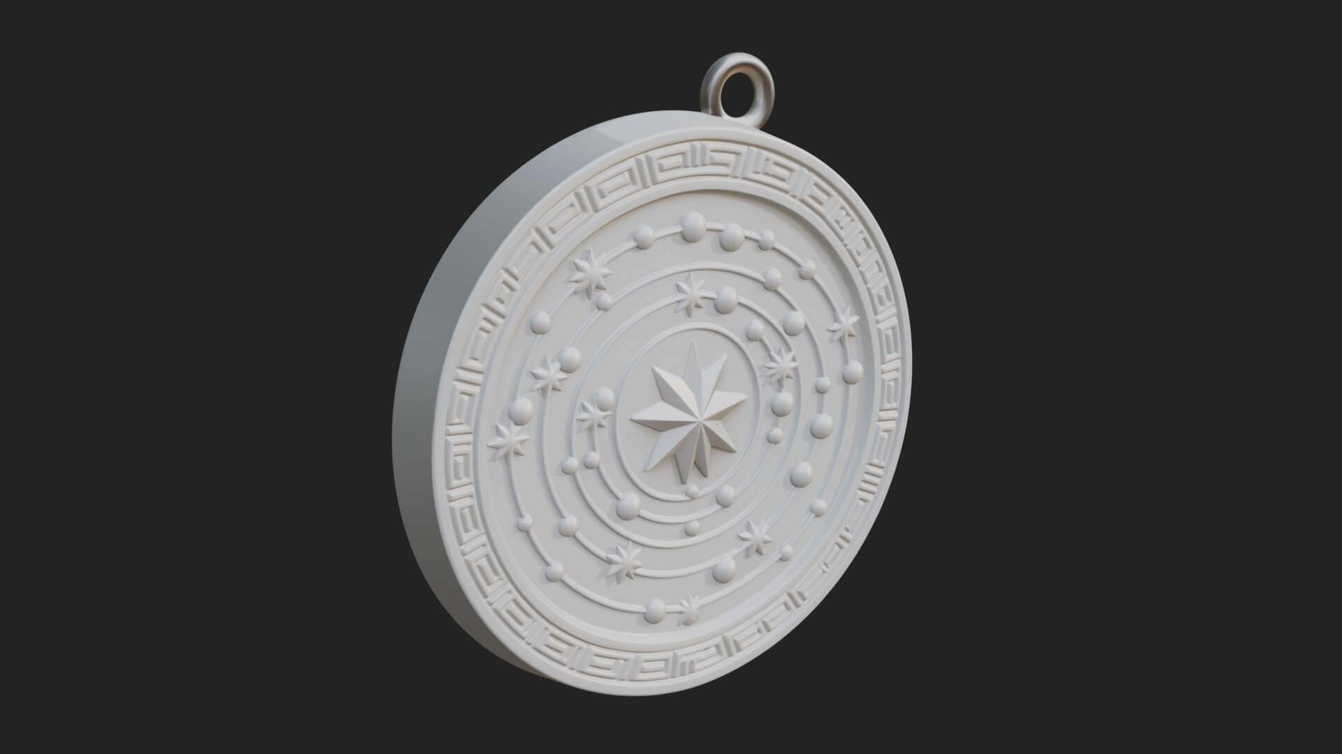 Star Orbit Disc Plaque Design 2 3D Print Model 3D Model