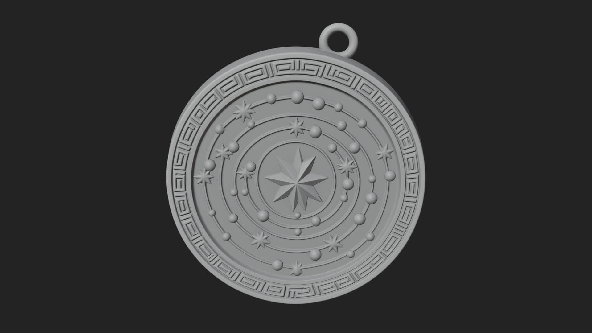 Star Orbit Disc Plaque Design 2 3D Print Model 3D Model