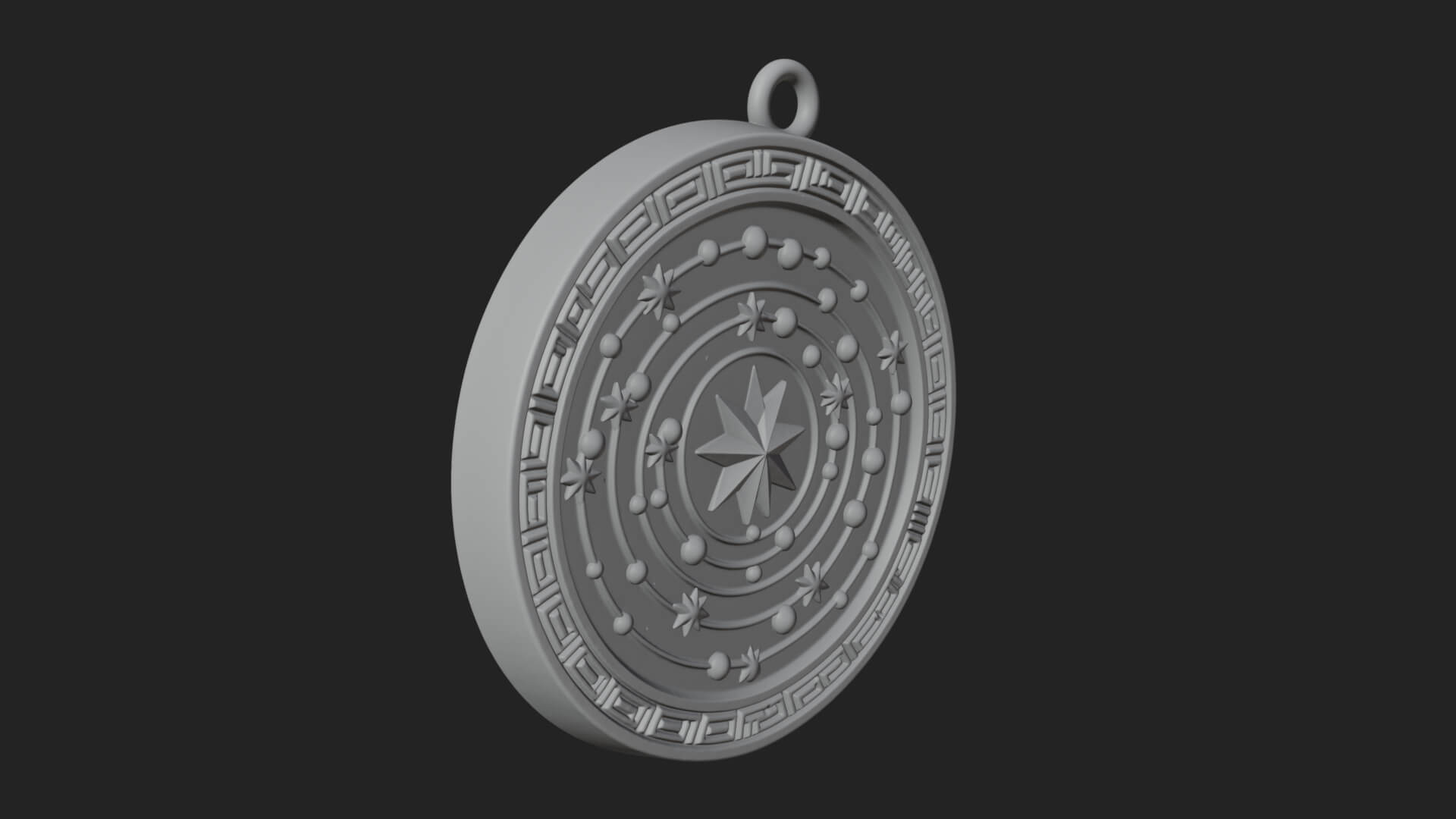 Star Orbit Disc Plaque Design 2 3D Print Model 3D Model
