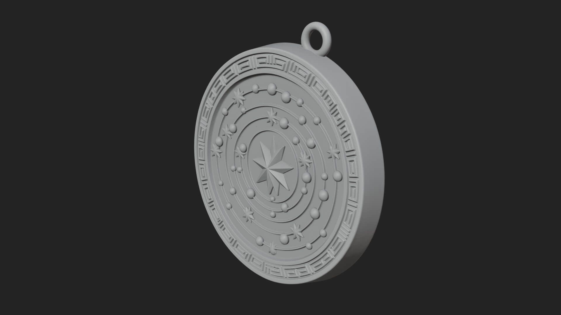 Star Orbit Disc Plaque Design 2 3D Print Model 3D Model