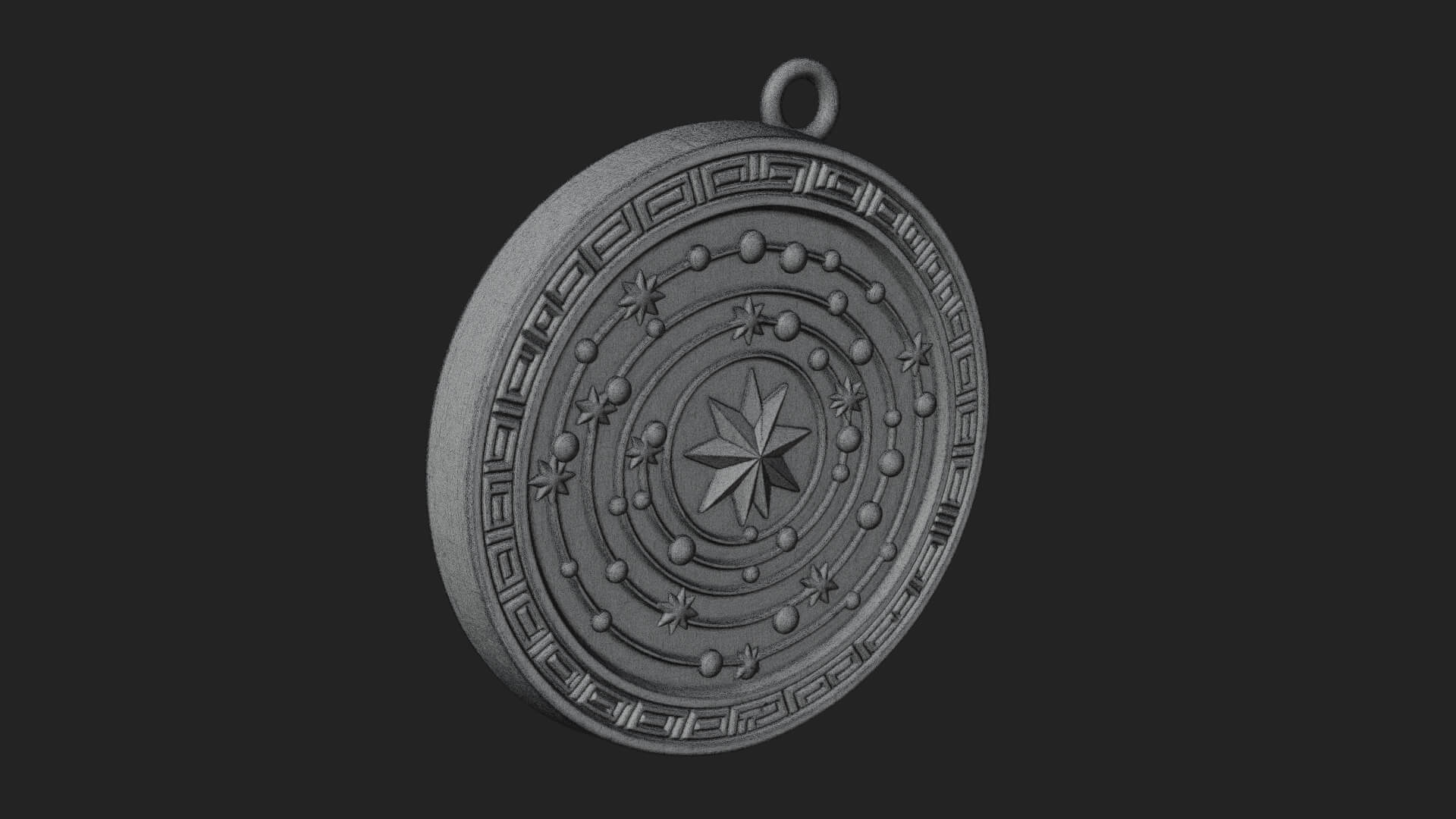 Star Orbit Disc Plaque Design 2 3D Print Model 3D Model