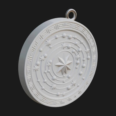 Star Orbit Disc Plaque Design 2 3D Print Model