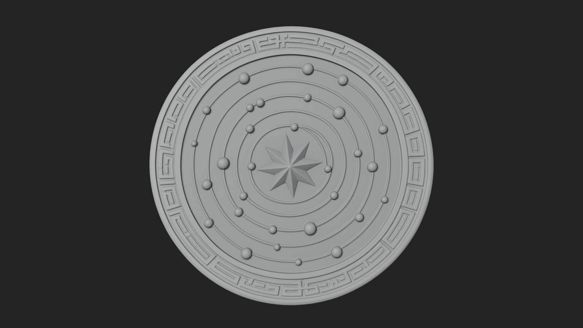 Star Orbit Disc Plaque Design 3 3D Print Model 3D Model
