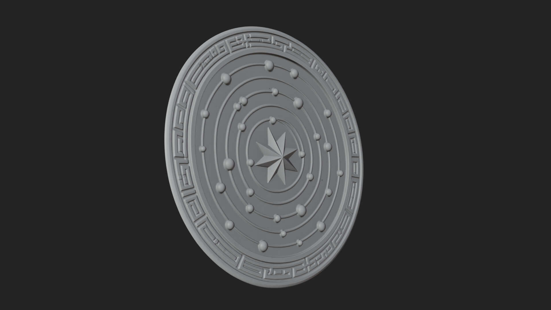 Star Orbit Disc Plaque Design 3 3D Print Model 3D Model