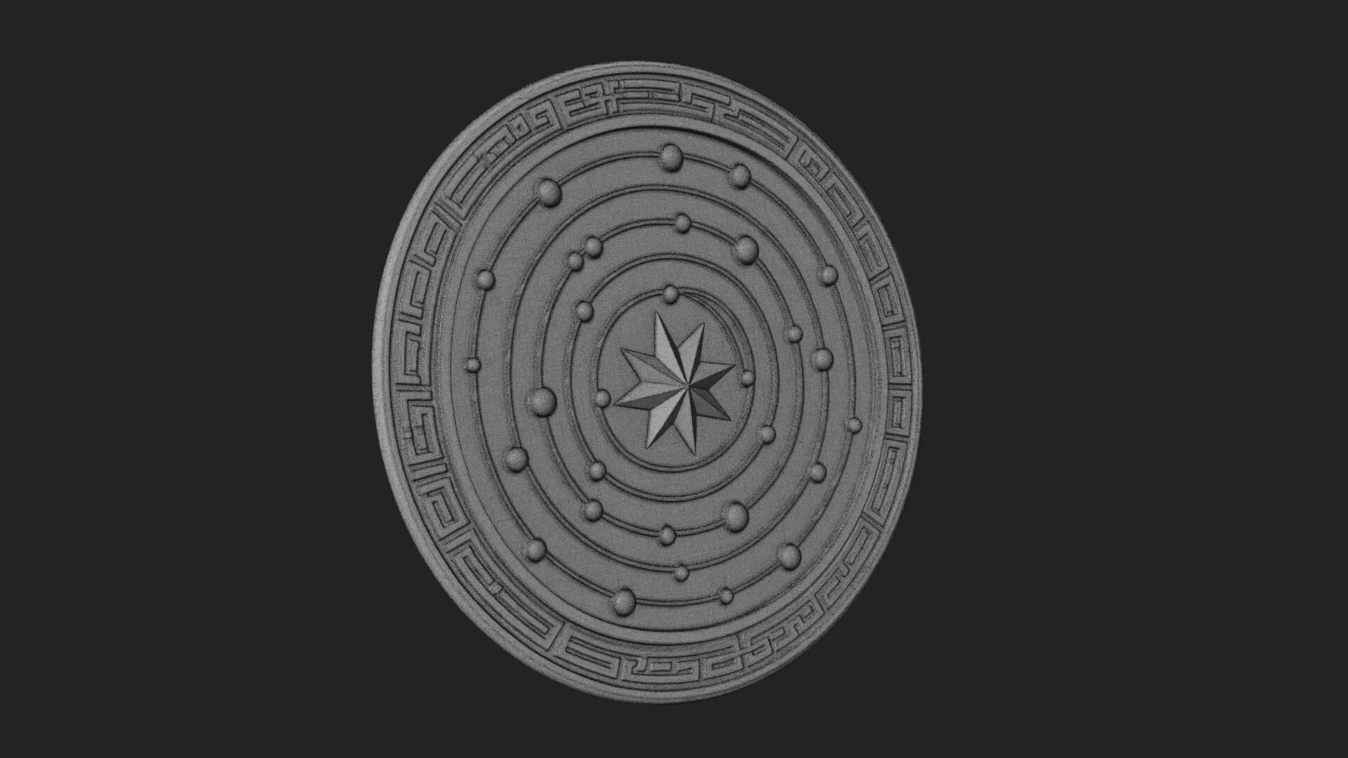 Star Orbit Disc Plaque Design 3 3D Print Model 3D Model