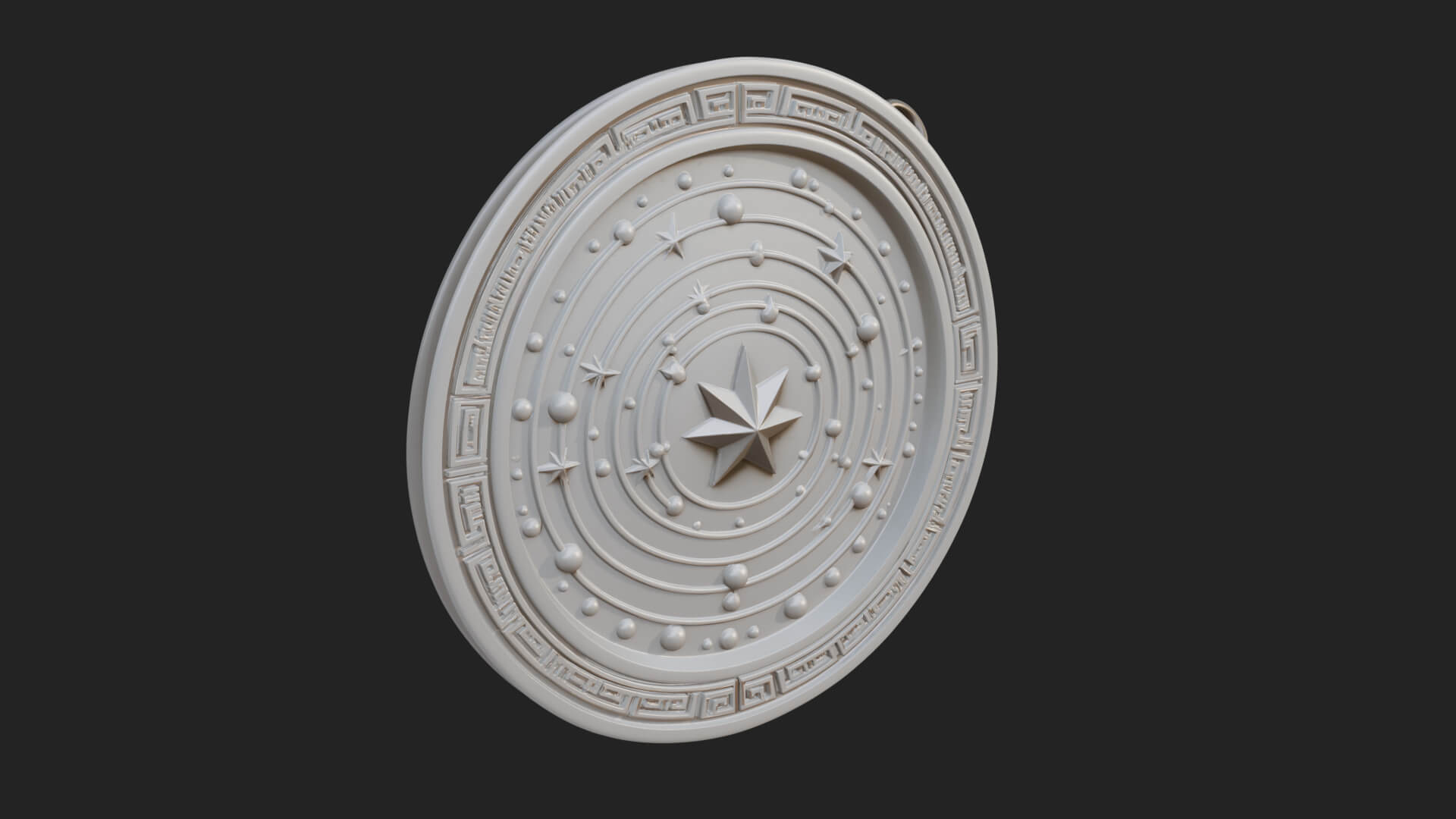 Star Orbit Disc Plaque Design 4 3D Print Model 3D Model