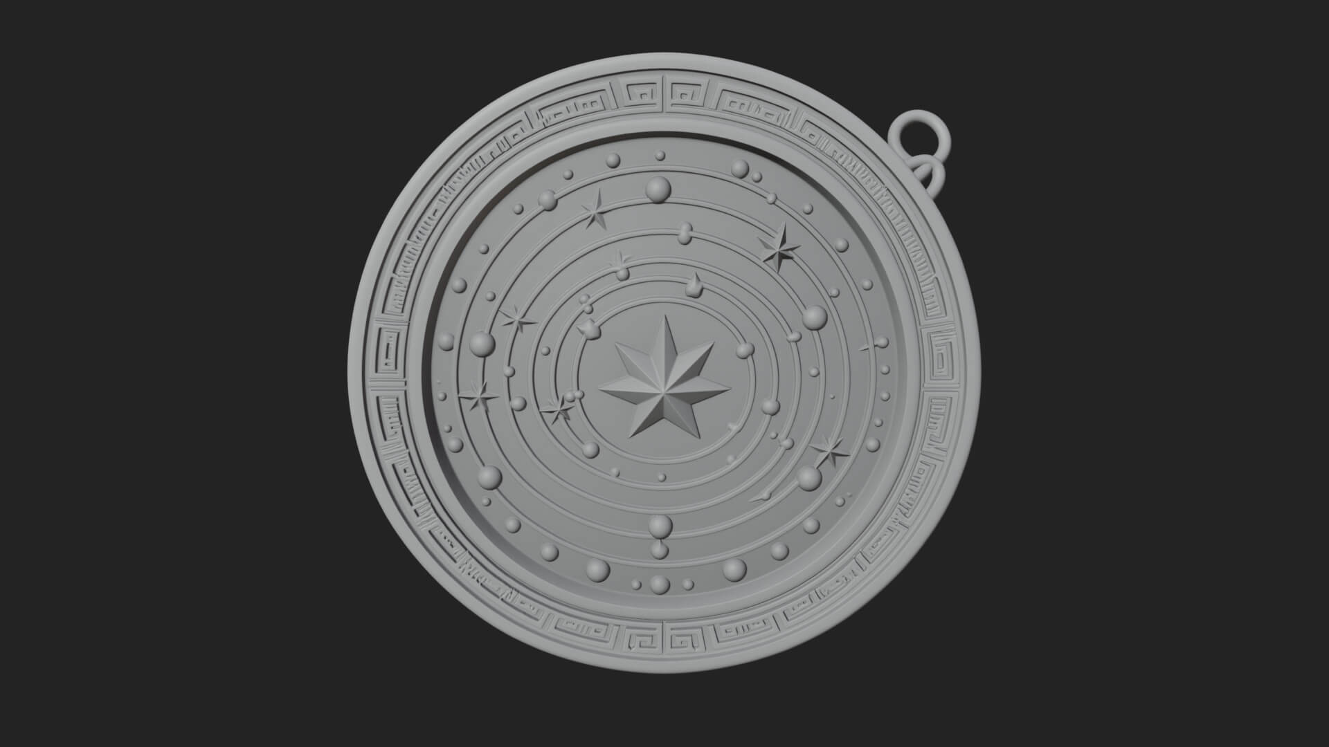 Star Orbit Disc Plaque Design 4 3D Print Model 3D Model