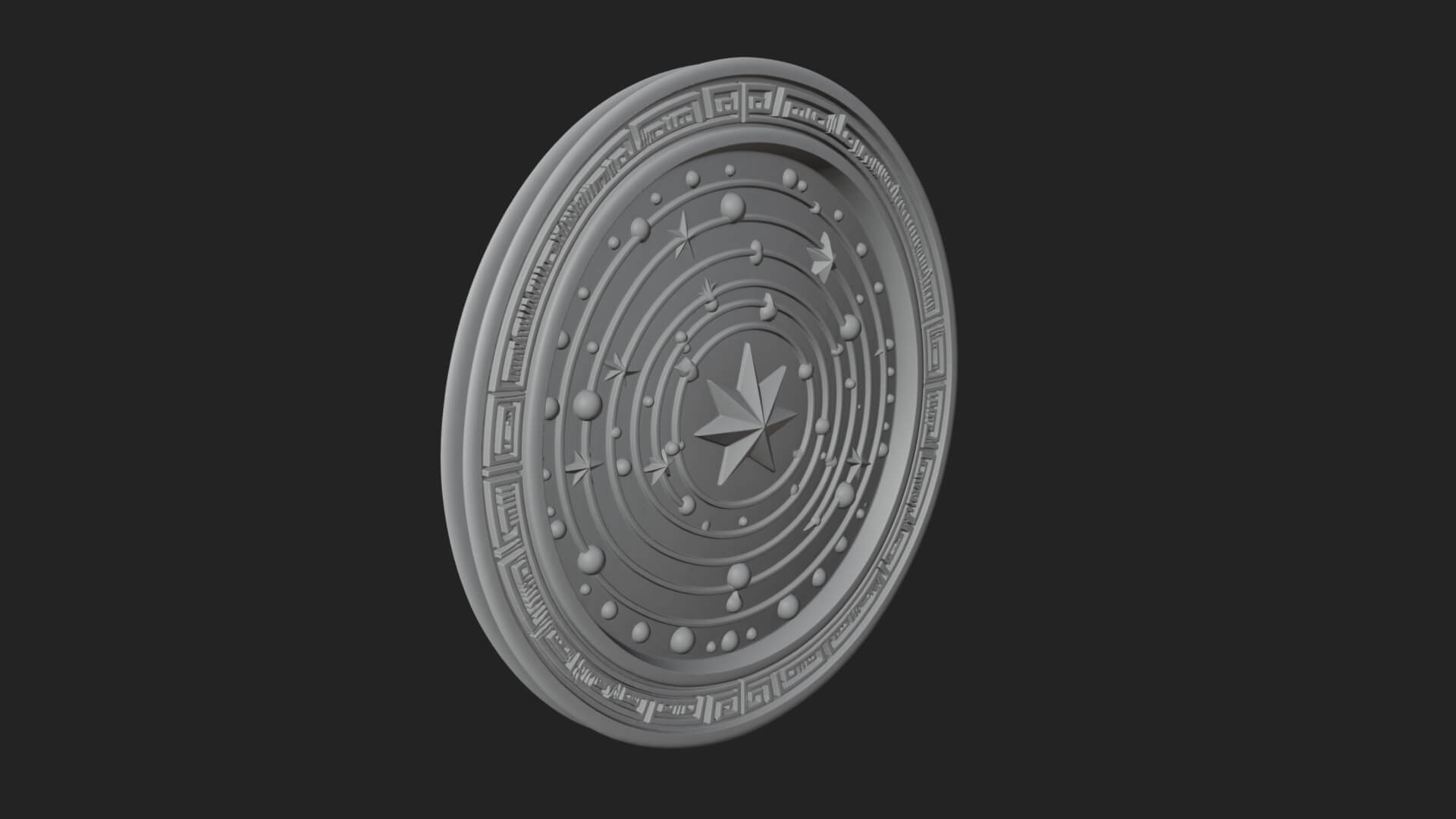 Star Orbit Disc Plaque Design 4 3D Print Model 3D Model