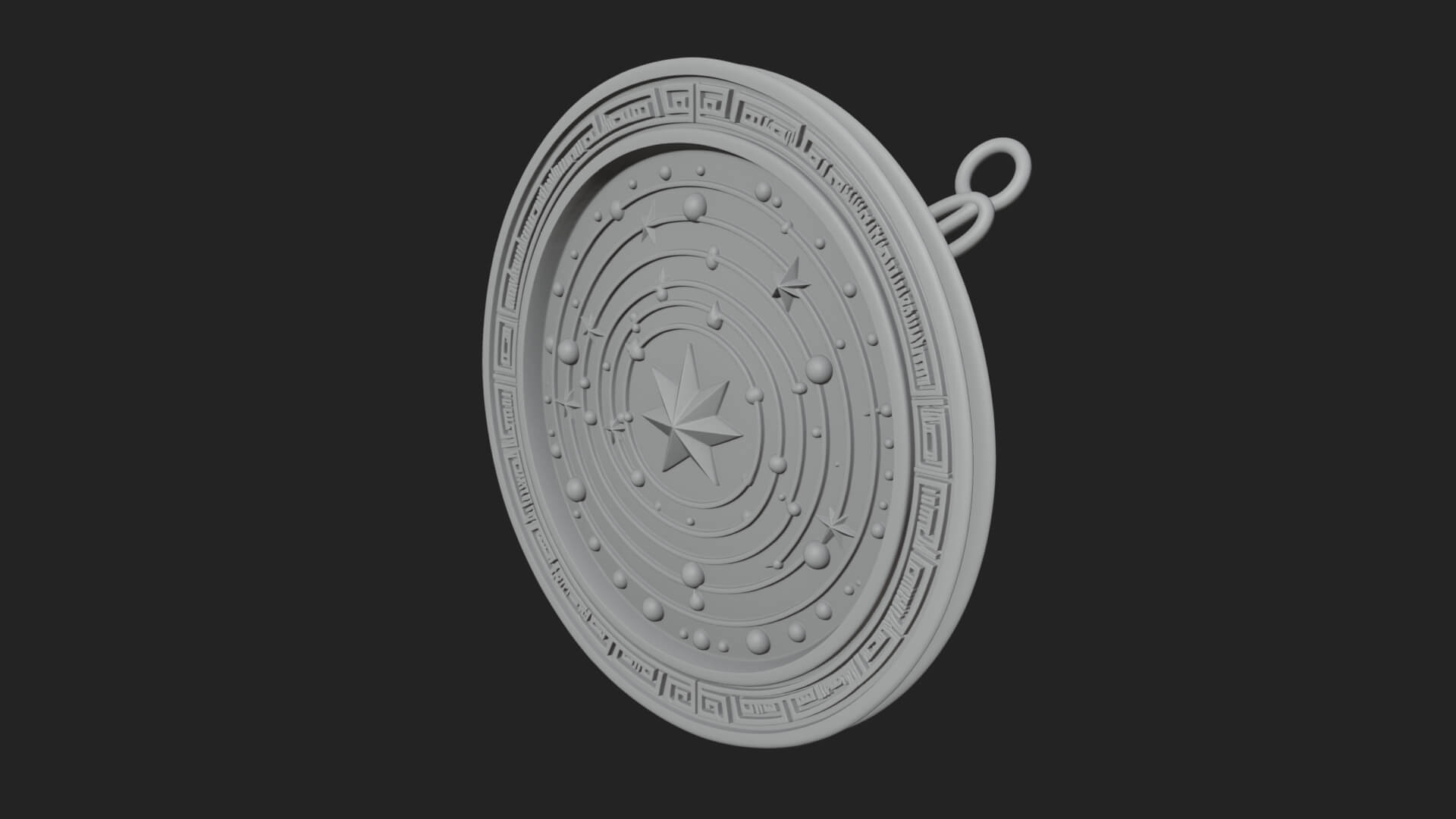 Star Orbit Disc Plaque Design 4 3D Print Model 3D Model