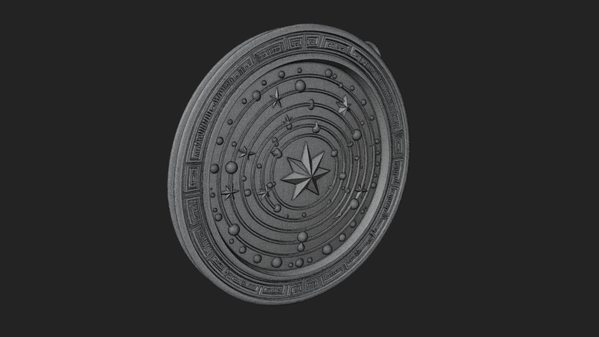 Star Orbit Disc Plaque Design 4 3D Print Model 3D Model
