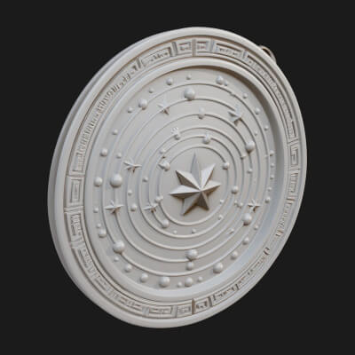 Star Orbit Disc Plaque Design 4 3D Print Model