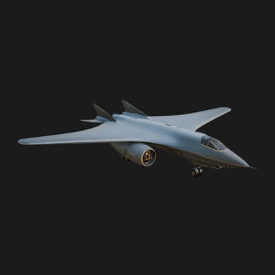 Stealth Bomber Plane Model Design 14 3D Print Model