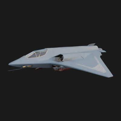 Stealth Bomber Plane Model Design 6 3D Print Model