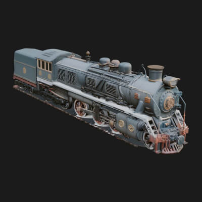 Steam Locomotive Model Design 10 3D Print Model