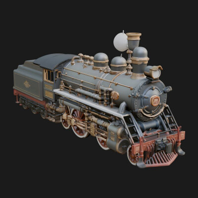 Steam Locomotive Model Design 11 3D Print Model
