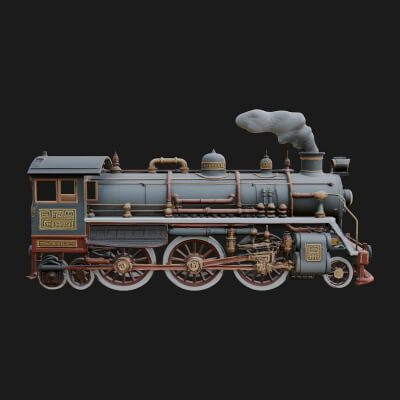 Steam Locomotive Model Design 12 3D Print Model