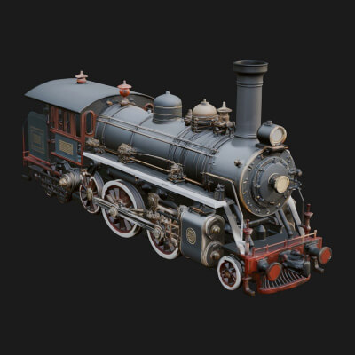 Steam Locomotive Model Design 16 3D Print Model