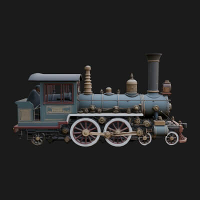 Steam Locomotive Model Design 17 3D Print Model
