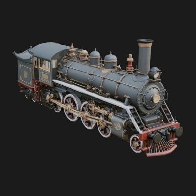 Steam Locomotive Model Design 18 3D Print Model