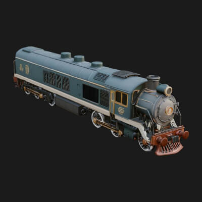 Steam Locomotive Model Design 2 3D Print Model