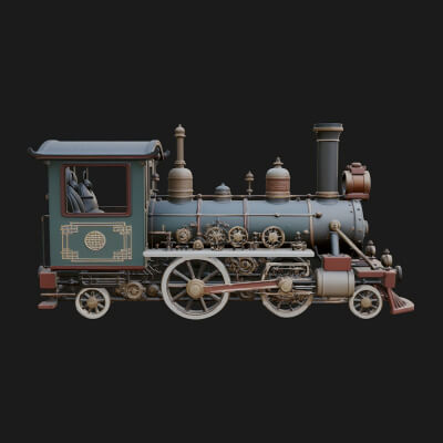 Steam Locomotive Model Design 4 3D Print Model