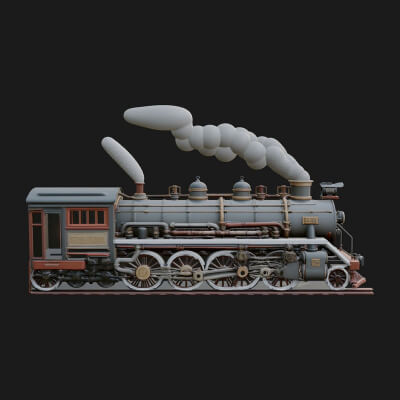Steam Locomotive Model Design 5 3D Print Model