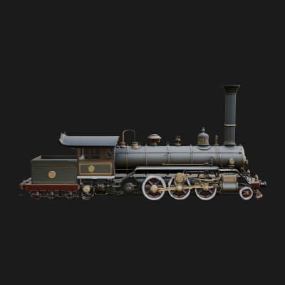 Steam Locomotive Model Design 6 3D Print Model