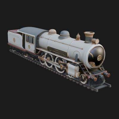 Steam Locomotive Model Design 8 3D Print Model