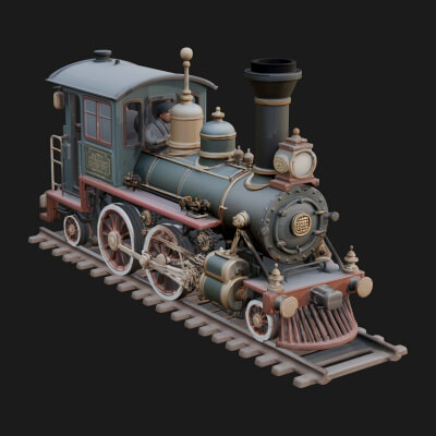 Steam Locomotive Model Design 9 3D Print Model
