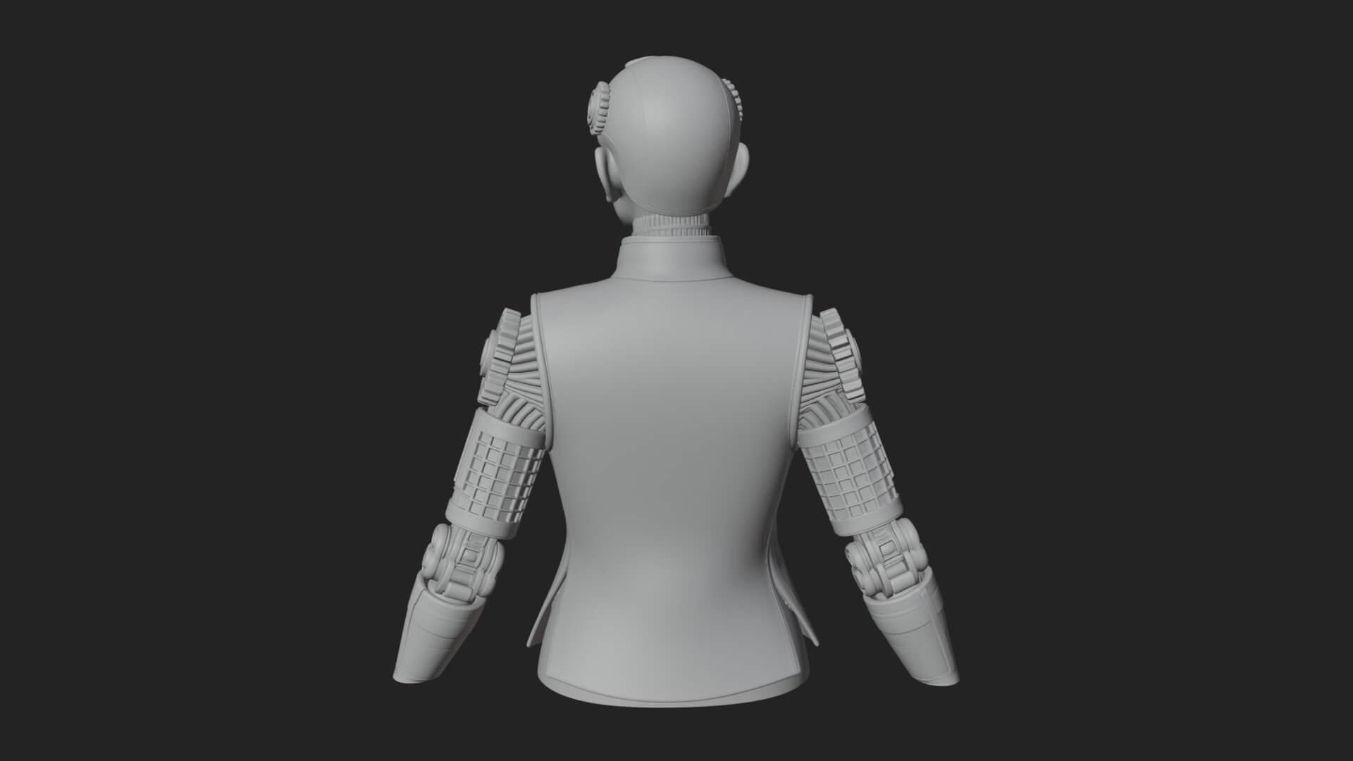 Steampunk Cyborg Man Bust Design 1 3D Print Model 3D Model