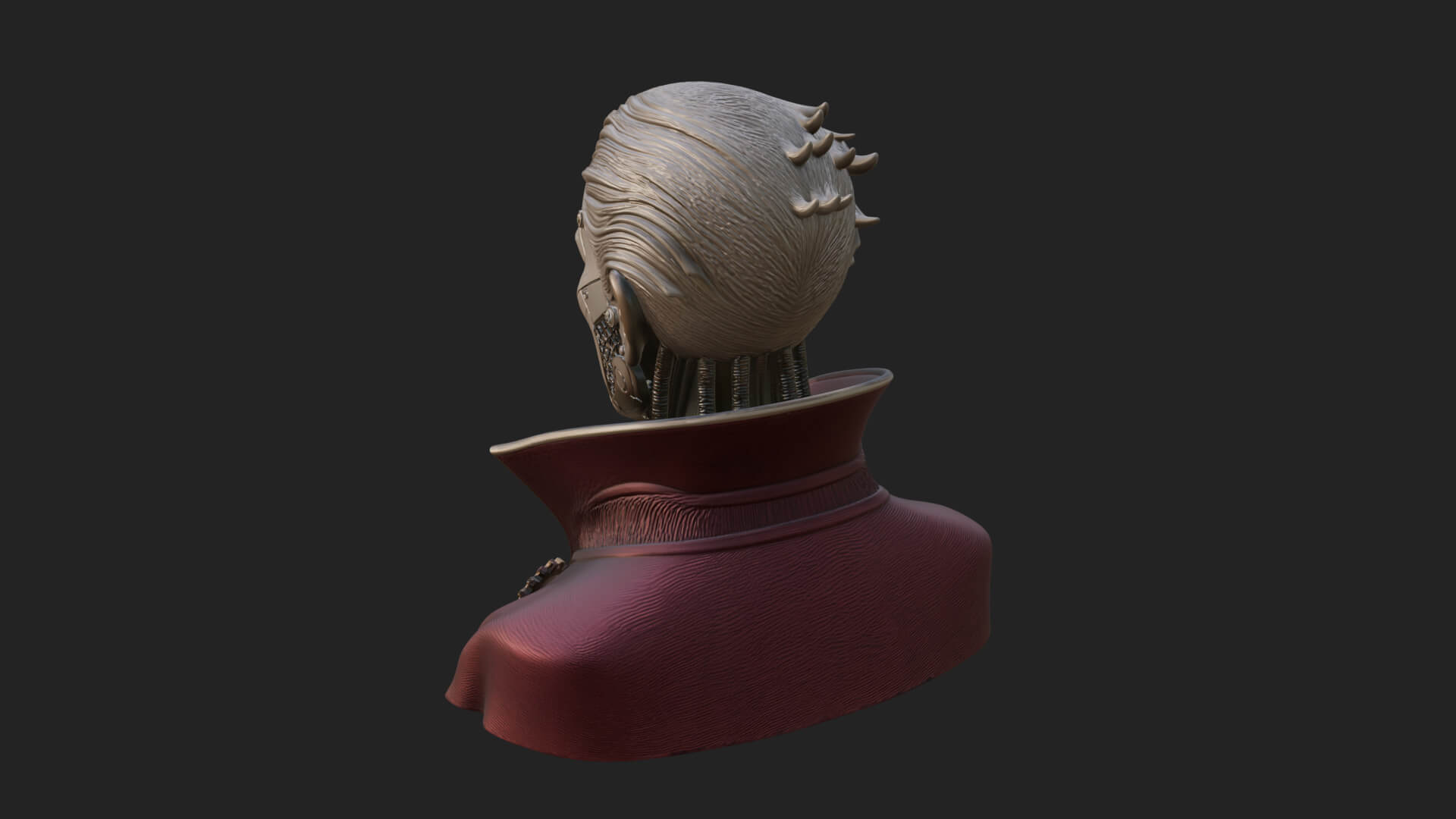 Steampunk Cyborg Man Bust Design 10 3D Print Model 3D Model