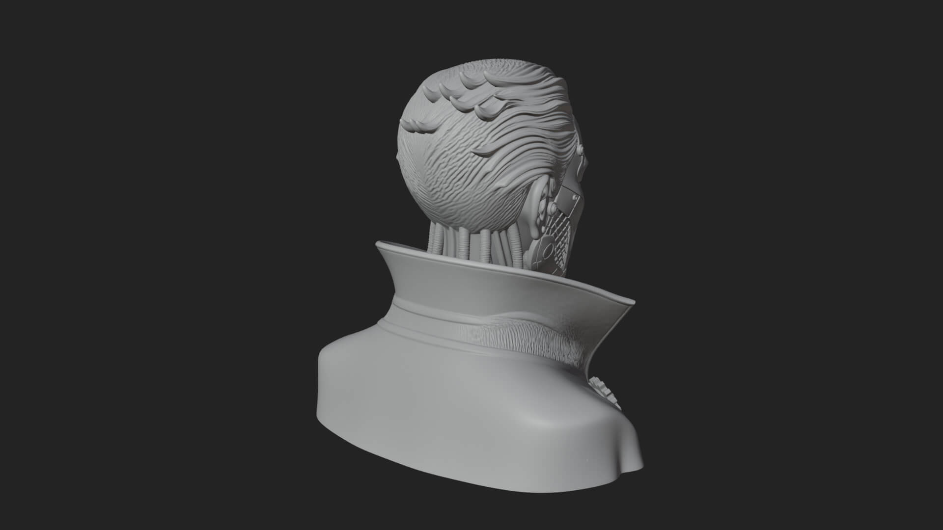 Steampunk Cyborg Man Bust Design 10 3D Print Model 3D Model