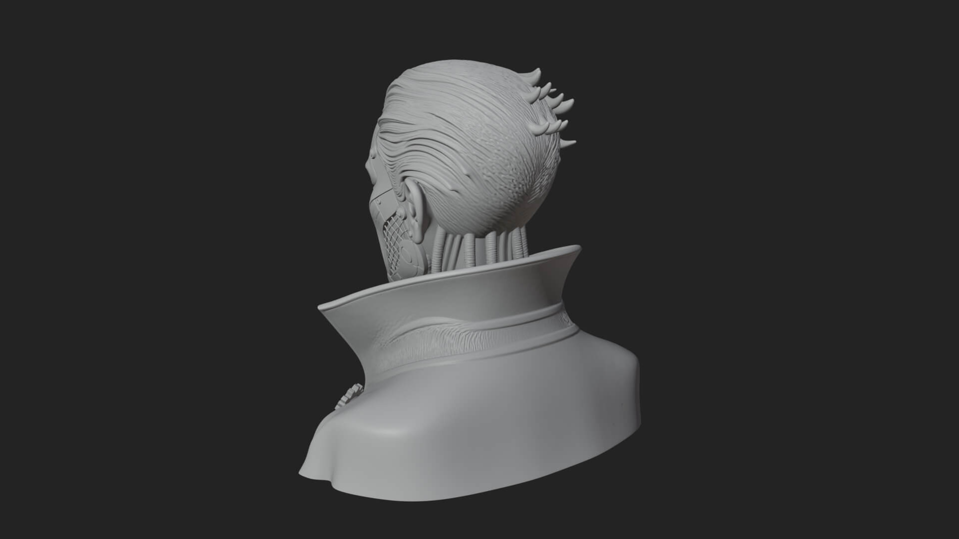 Steampunk Cyborg Man Bust Design 10 3D Print Model 3D Model
