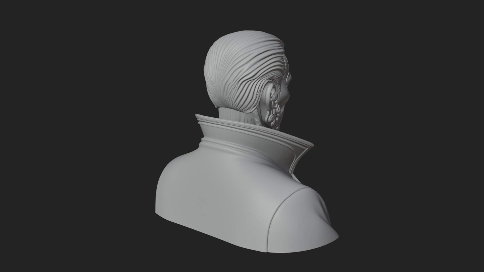 Steampunk Cyborg Man Bust Design 11 3D Print Model 3D Model
