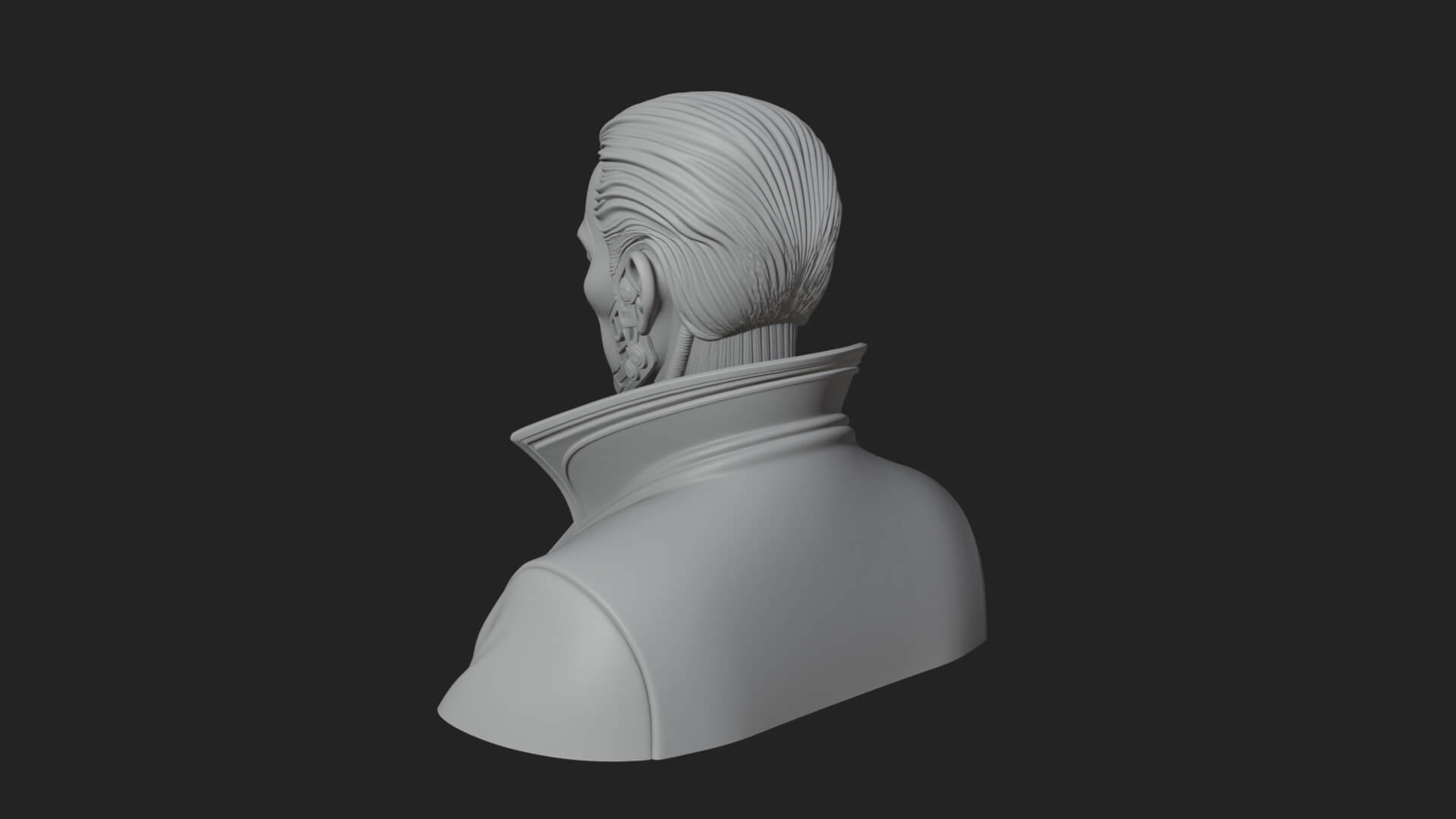 Steampunk Cyborg Man Bust Design 11 3D Print Model 3D Model