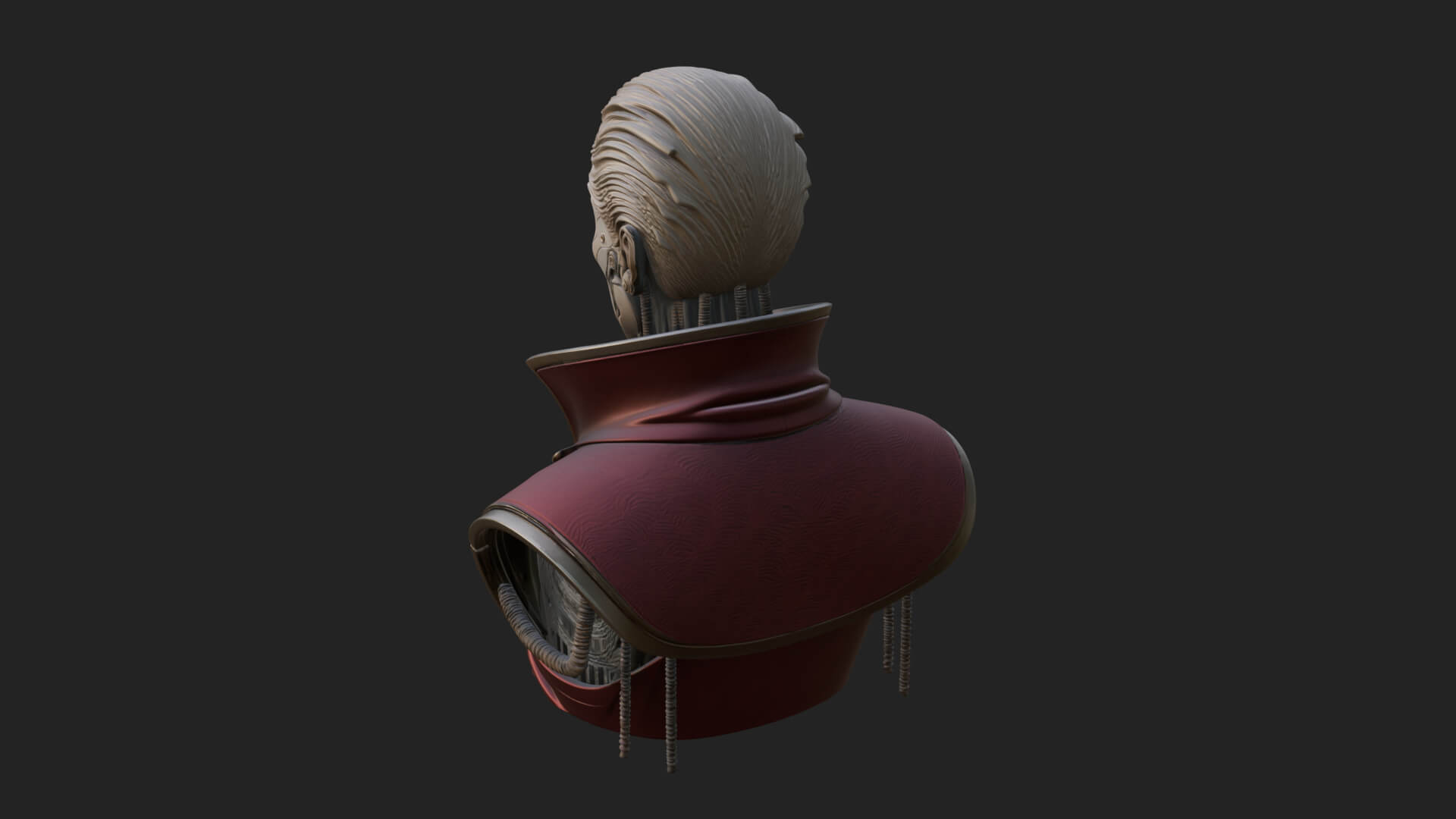 Steampunk Cyborg Man Bust Design 12 3D Print Model 3D Model