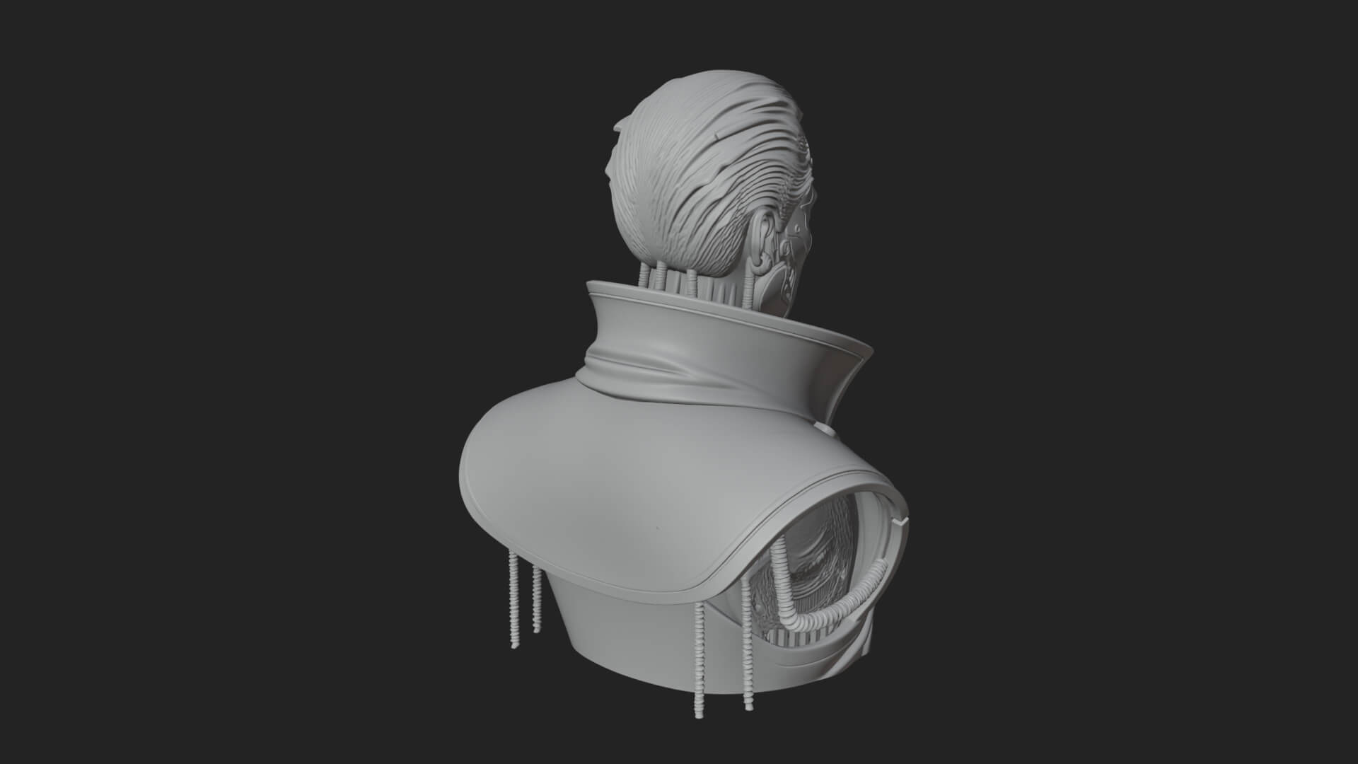 Steampunk Cyborg Man Bust Design 12 3D Print Model 3D Model