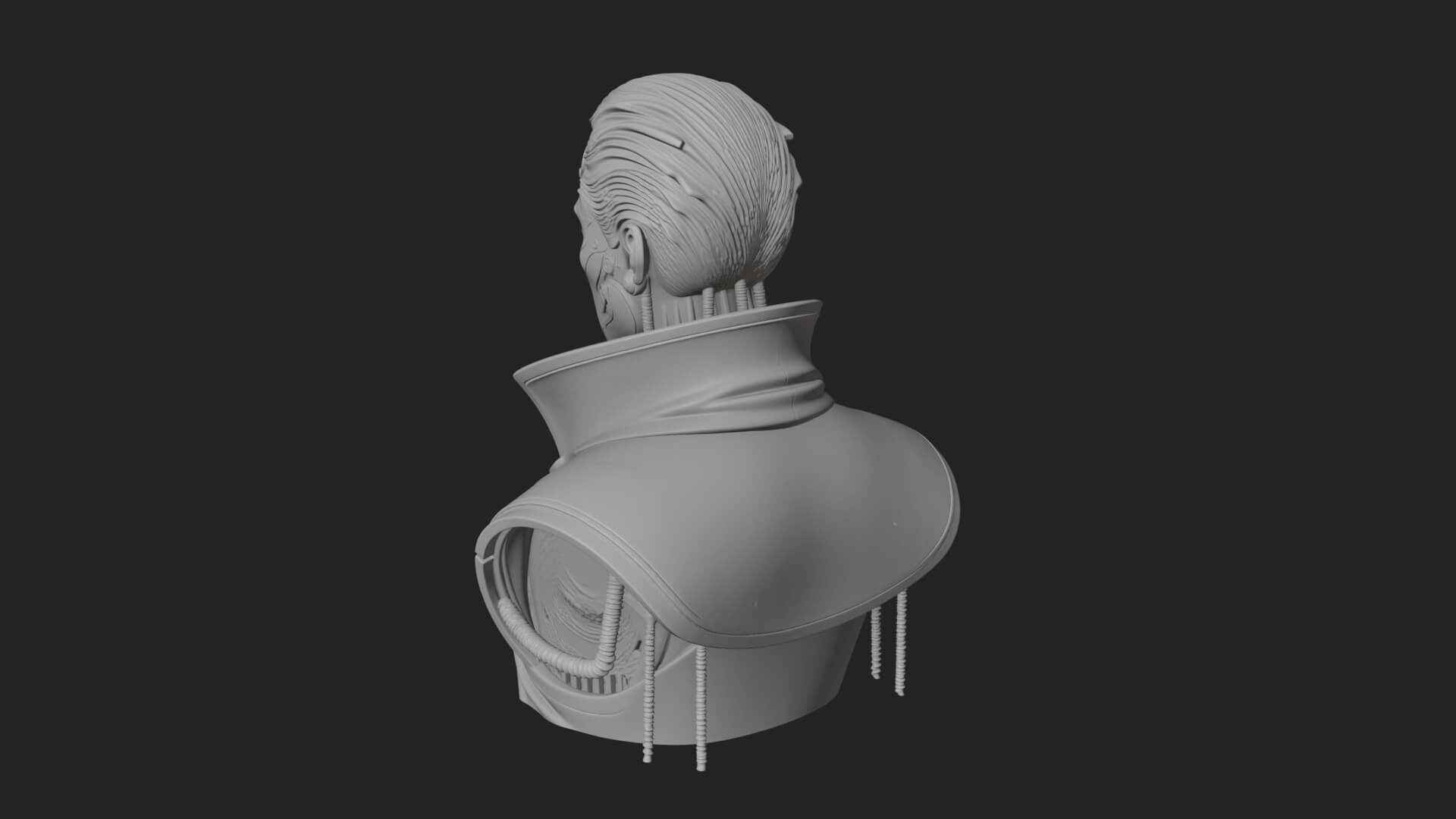 Steampunk Cyborg Man Bust Design 12 3D Print Model 3D Model