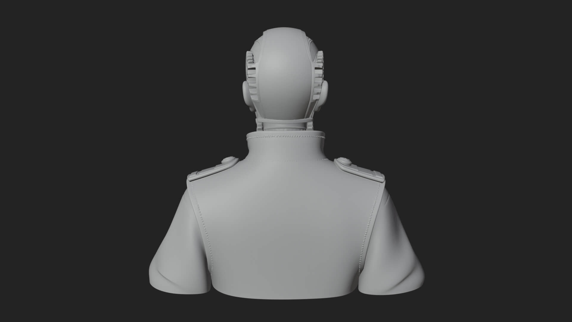 Steampunk Cyborg Man Bust Design 13 3D Print Model 3D Model