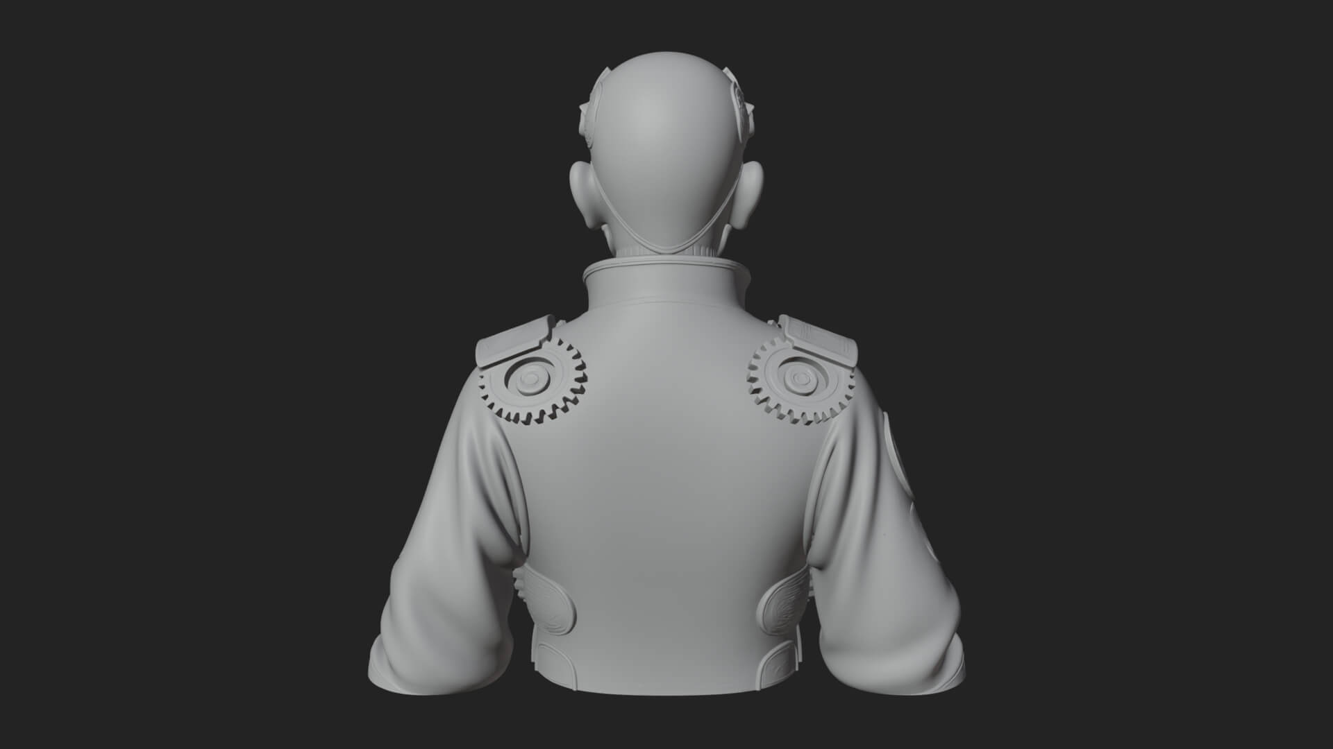 Steampunk Cyborg Man Bust Design 14 3D Print Model 3D Model