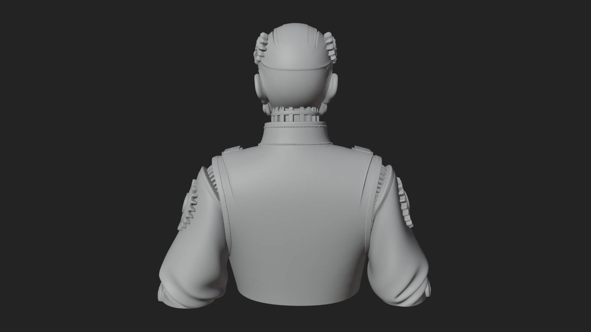 Steampunk Cyborg Man Bust Design 15 3D Print Model 3D Model