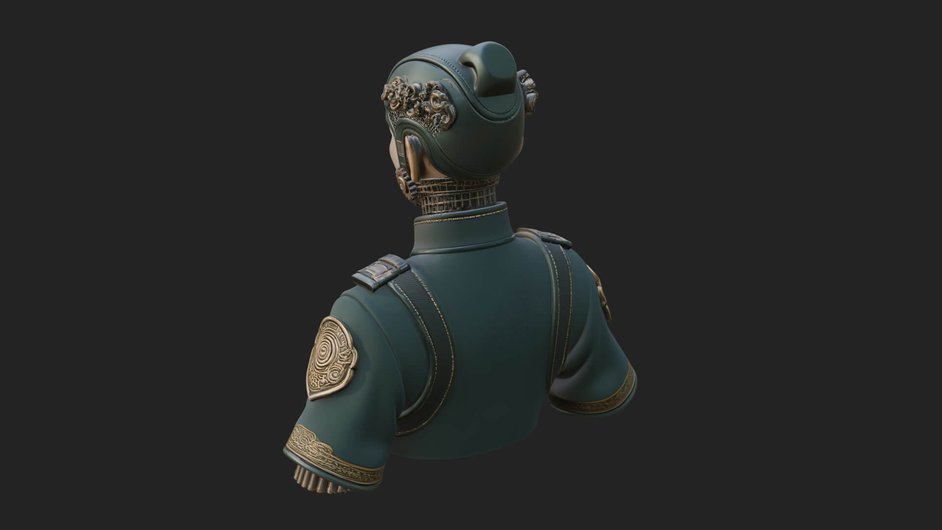 Steampunk Cyborg Man Bust Design 16 3D Print Model 3D Model