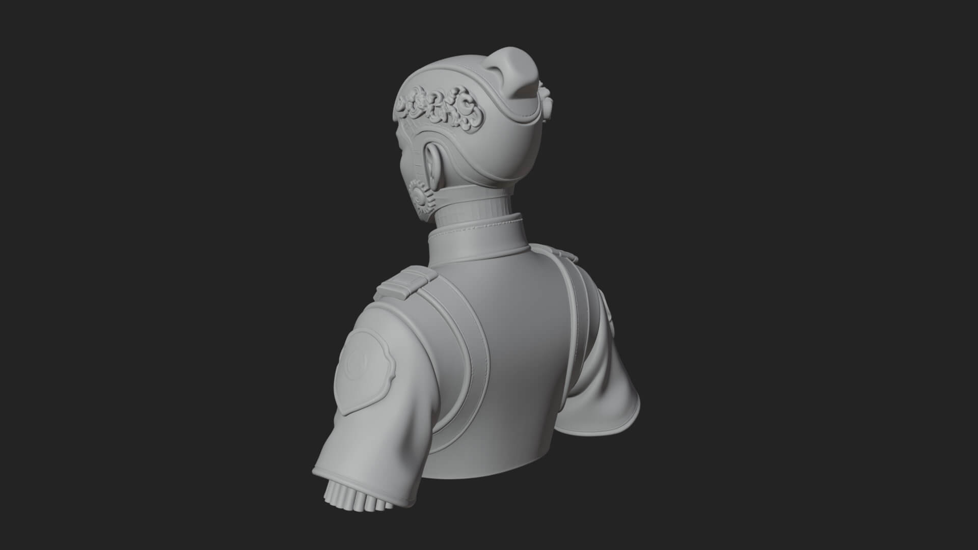 Steampunk Cyborg Man Bust Design 16 3D Print Model 3D Model