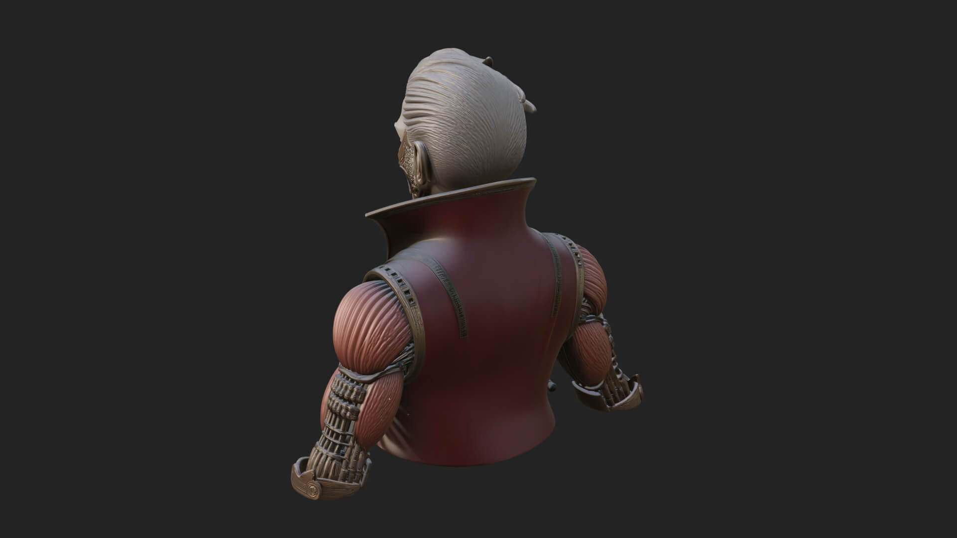 Steampunk Cyborg Man Bust Design 17 3D Print Model 3D Model