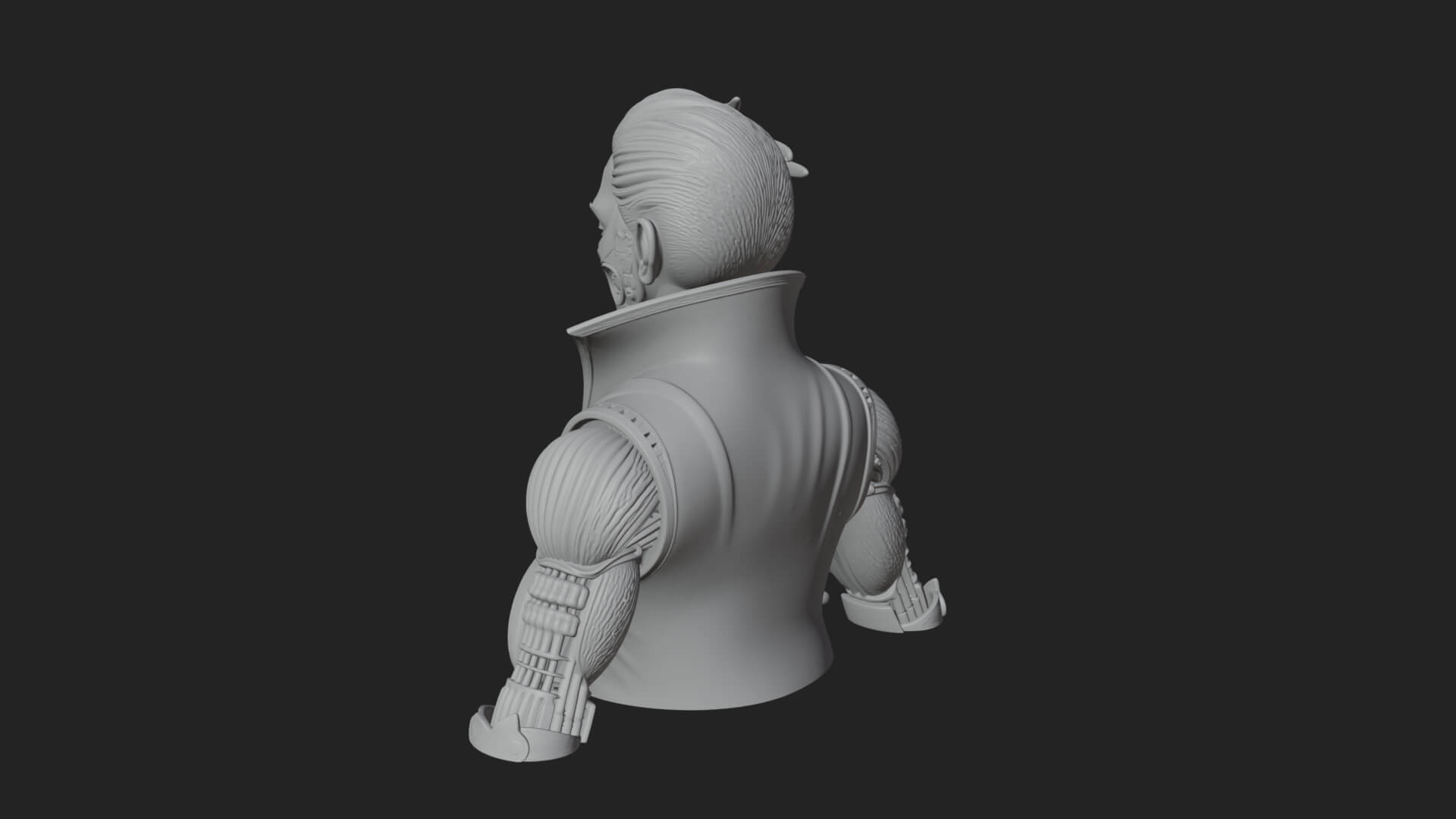 Steampunk Cyborg Man Bust Design 17 3D Print Model 3D Model