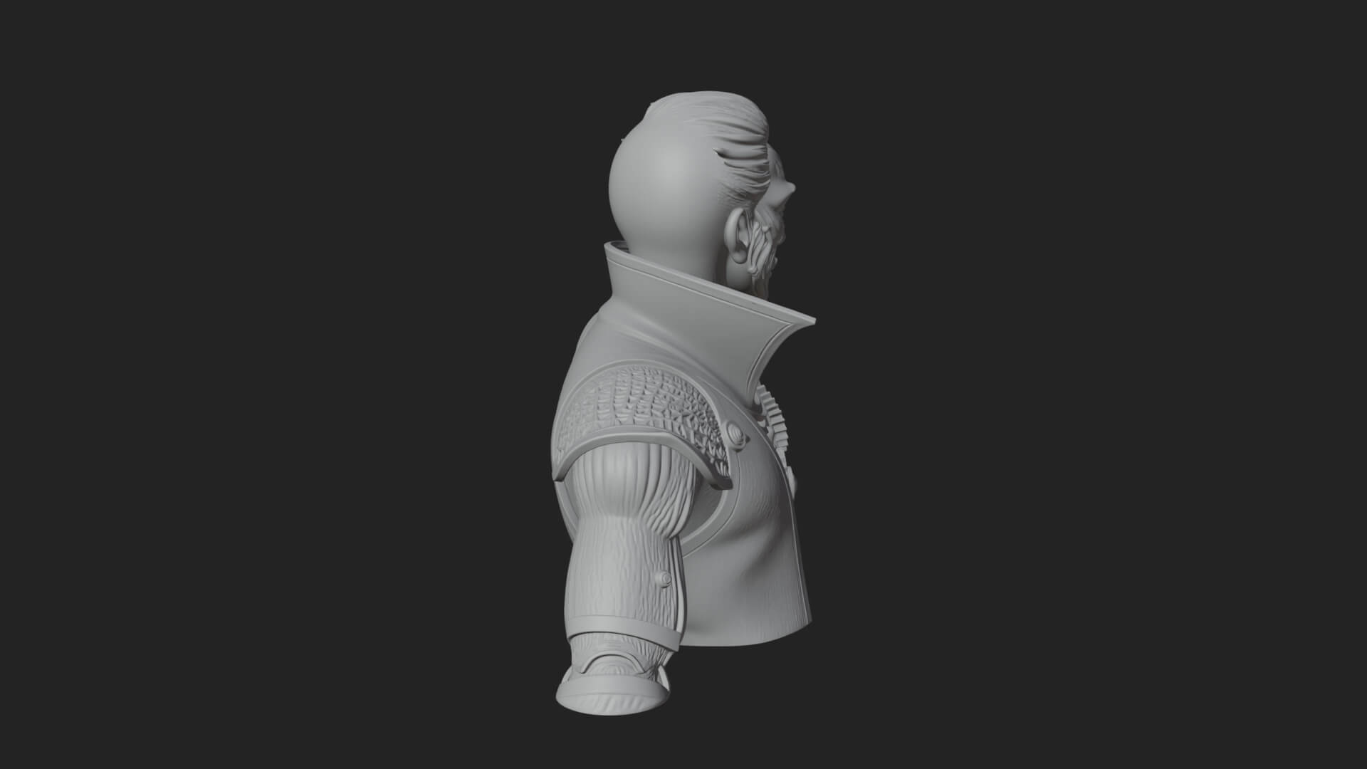 Steampunk Cyborg Man Bust Design 18 3D Print Model 3D Model