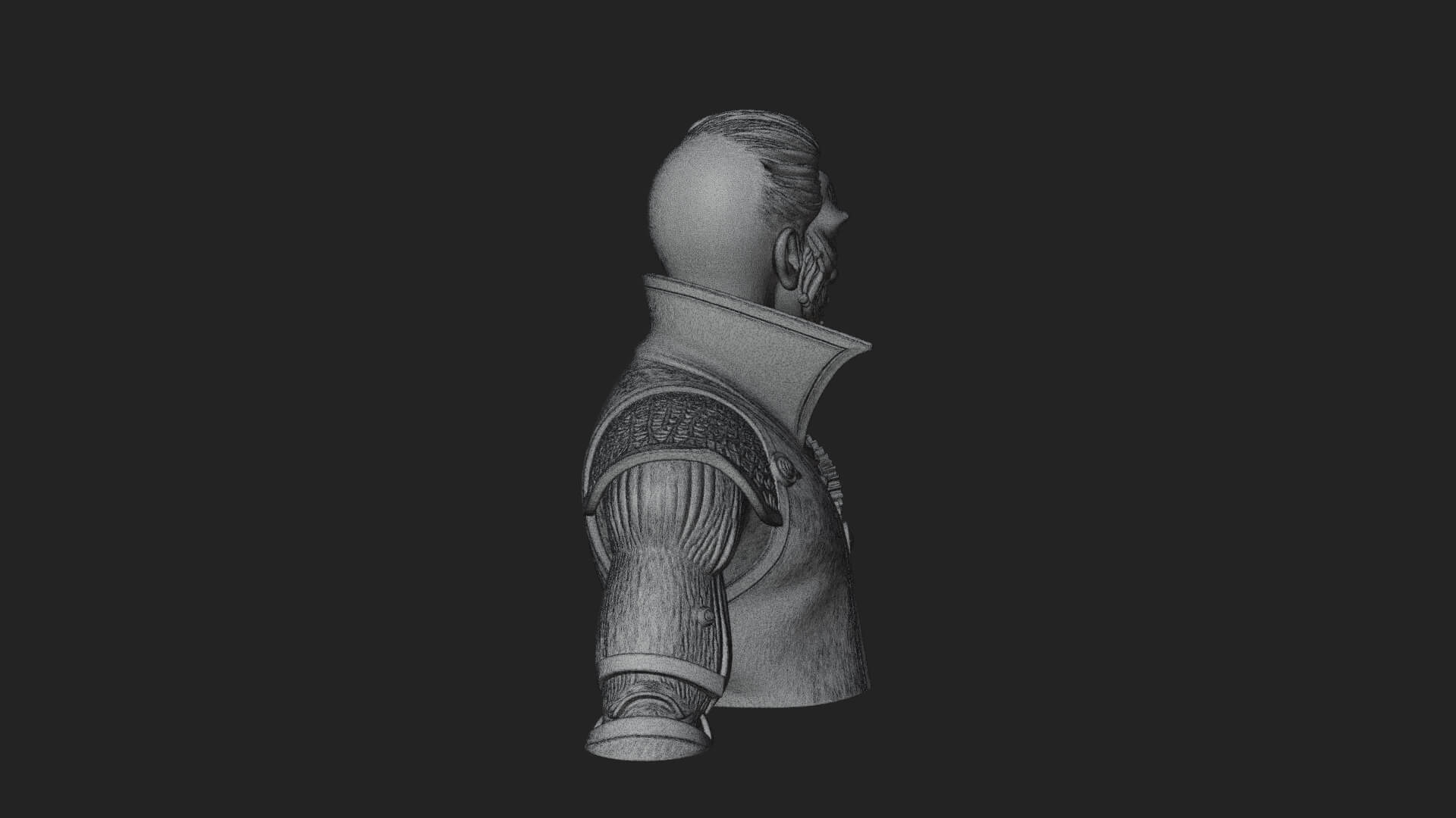 Steampunk Cyborg Man Bust Design 18 3D Print Model 3D Model