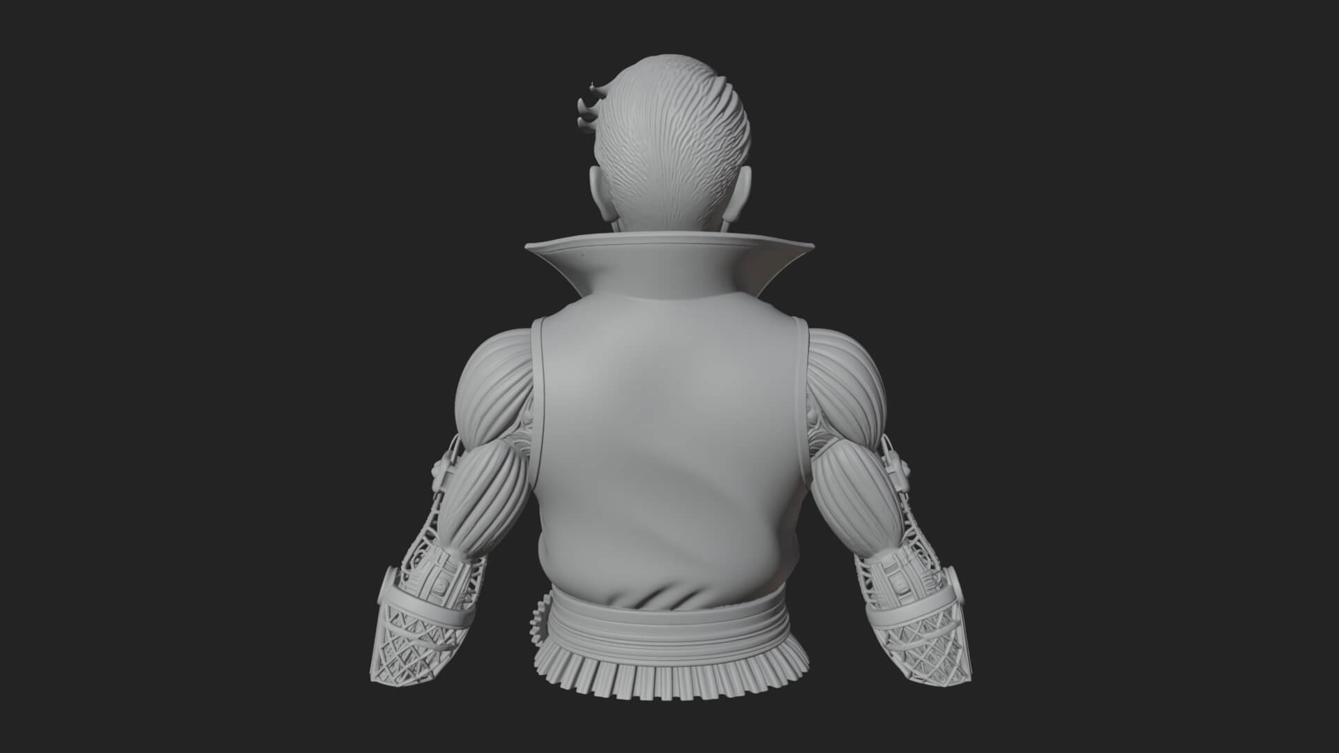 Steampunk Cyborg Man Bust Design 19 3D Print Model 3D Model